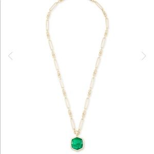Kendra Scott Davis Gold Pendant Necklace Jade NWT